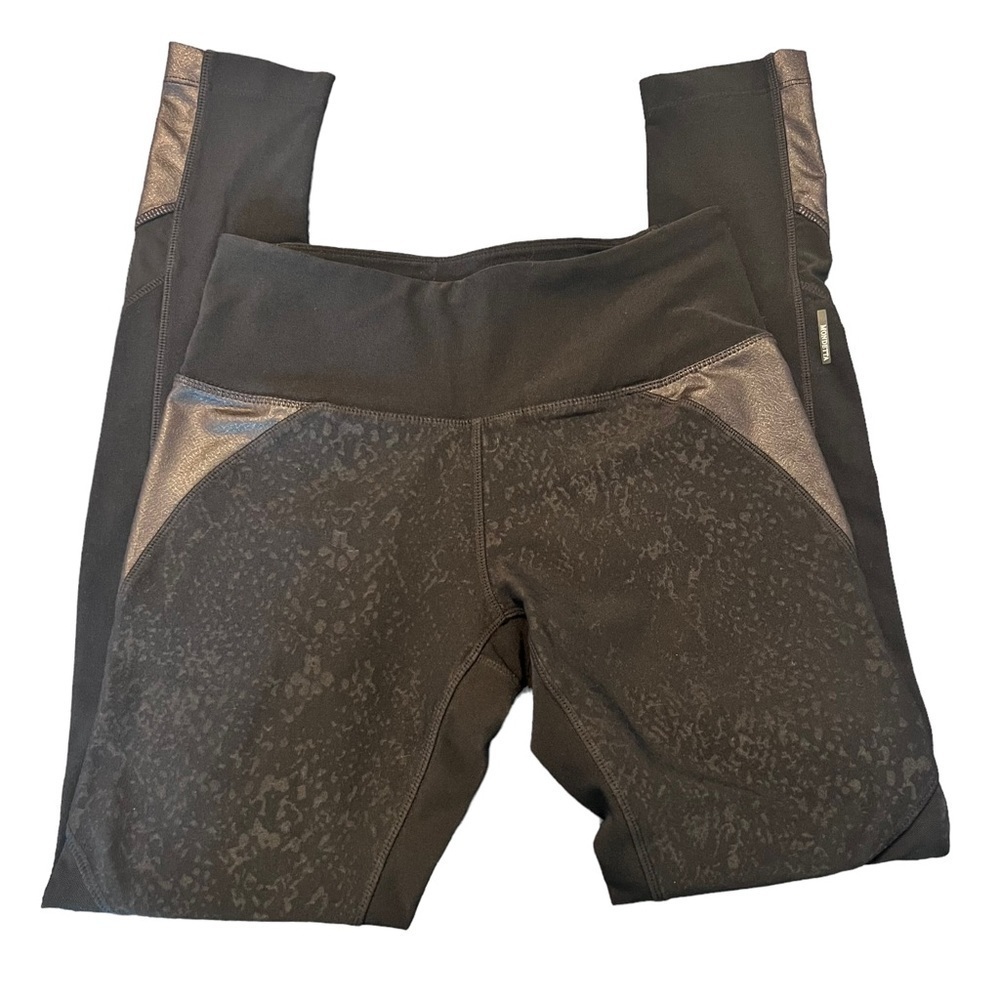 Mondetta Snake Sheer Faux Leather Black Leggings. Edgy Activewear Size: XS
